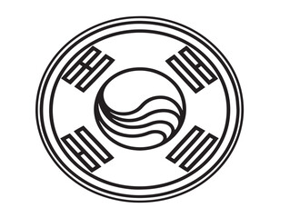 Elegant vector drawing of South Korea landmark symbol
