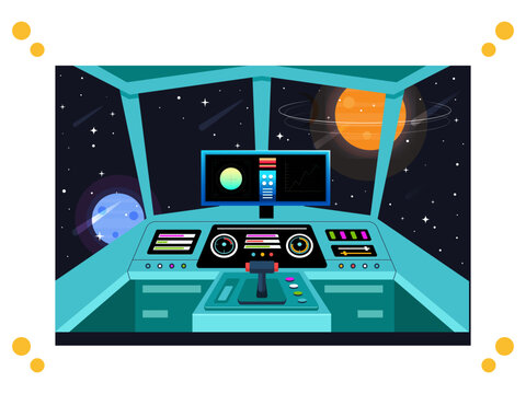 Space Control Panel Concept Illustration Vector Style