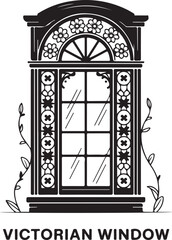 Black and White Elegant Window Frame Silhouette for Wall Art & Home Decor