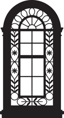 Black and White Elegant Window Frame Silhouette for Wall Art & Home Decor