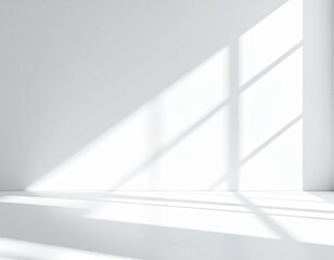 Obraz premium Sunlight casting shadows on a white wall
