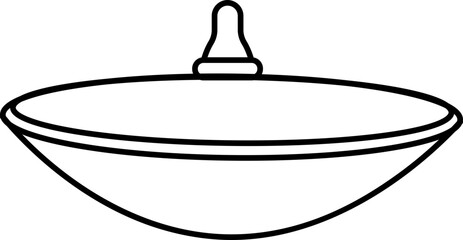 Monochrome Illustration of a Classic Dreidel Toy with Spinning Handle