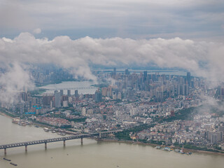 Obraz premium Wuhan city landmark skyline scenery