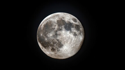 Obraz premium The full moon shines brightly against the dark expanse of space,