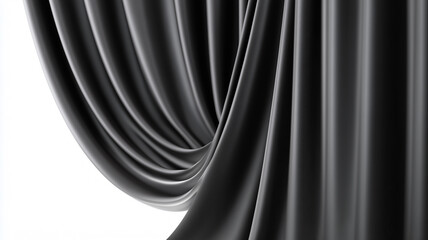 Black curtain drapery with flowing folds