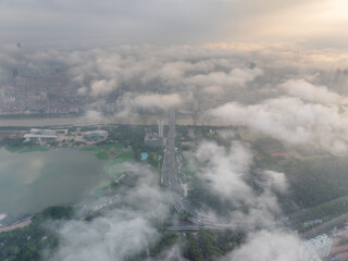 Wuhan city landmark skyline scenery