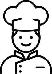 Chef icon happy cartoon character culinary profession food service vector