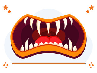 Demon Mouth Concept Illustration Vector Style