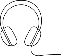 headphone line art silhouette vector illustration