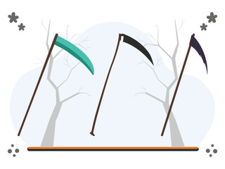 Scythe Concept Illustration Vector Style