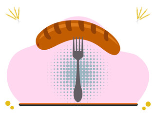 Hot Sausage Concept Illustration Vector Style