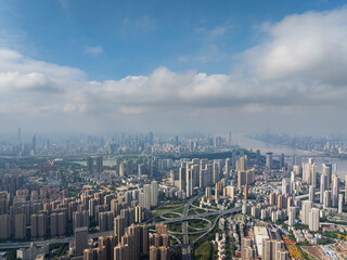 Wuhan city landmark skyline scenery