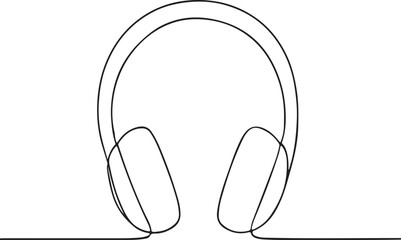 headphone line art silhouette vector illustration