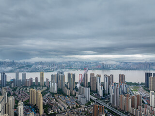 Wuhan city landmark skyline scenery