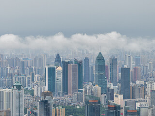 Fototapeta premium Wuhan city landmark skyline scenery