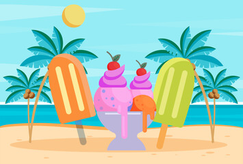 Ice Cream Concept Illustration Vector Style