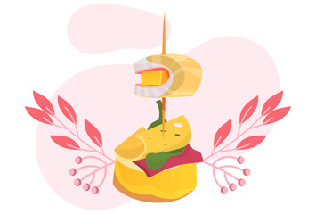 Canape Concept Illustration Vector Style