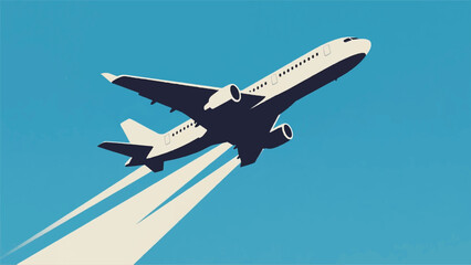 High Flight Plane Illustrator Artwork Banner Background Design Template 