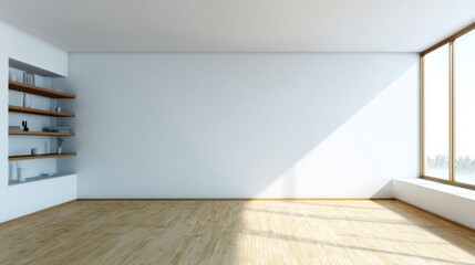 Fototapeta premium A spacious modern interior with clean lines and minimalist design elements,