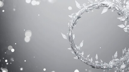 Elegant Silver Wreath with Sparkling Leaves