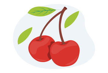 Cherry Concept Illustration Vector Style