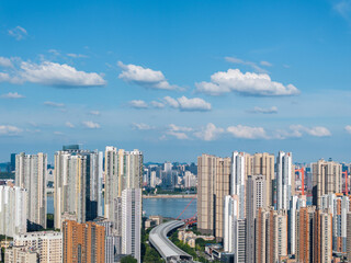 Fototapeta premium Wuhan city landmark skyline scenery