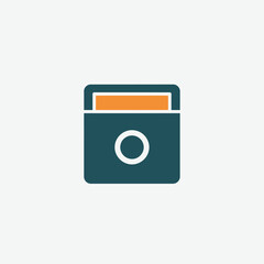 Data storage icon with security lock Minimalist flat design Vector illustration Isolated on white background