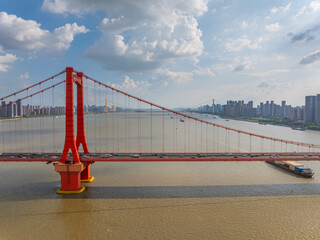 China, Hubei, Wuhan, summer, city, urban, scenery, sky, cloud, cumulus, sea of clouds, skyline, landmark, architecture, outdoor, aerial photography, high-rise building, skyscraper, technology, modern,