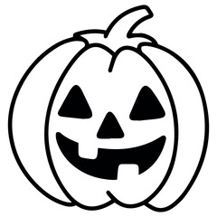 Simple Halloween coloring page featuring a classic Jack O'Lantern. Easy-to-color pumpkin outline, perfect for toddlers, preschoolers, and kids' holiday craft activities.