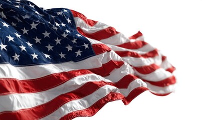 Obraz premium United States flag, red, white, and blue wave.