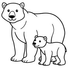 Obraz premium A cute and funny cartoon vector illustration of a happy bear character