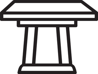 Stylish minimalist table icon in clear vector drawing