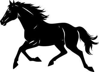 Galloping horse silhouette design