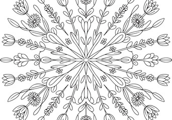 Wildflower Mandala Logo Design – Minimal Botanical Circle Vector
