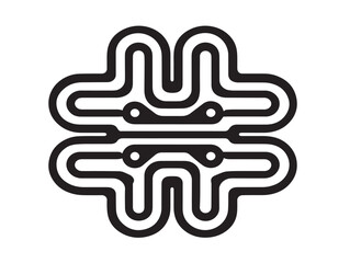 Contemporary technology gadget symbol with clean line art