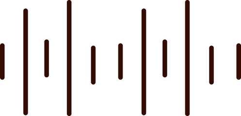 Minimalist audio waveform visualization with deep brown bars on black background