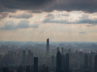 Fototapeta premium Wuhan city landmark skyline scenery