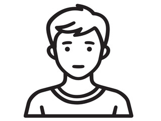 Stylish teenager avatar icon with elegant line drawing
