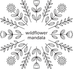 Floral Mandala Line Art – Blooming Flower Symmetry Design