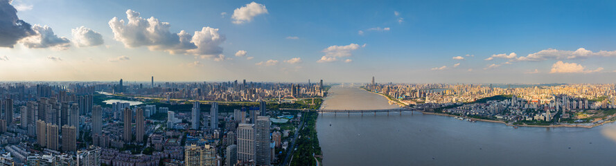 Wuhan city landmark skyline scenery