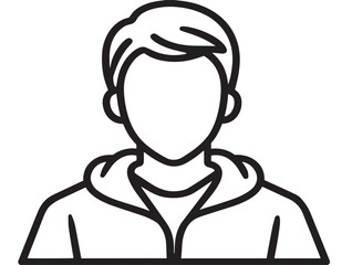 Professional teenage user symbol in outlined vector design
