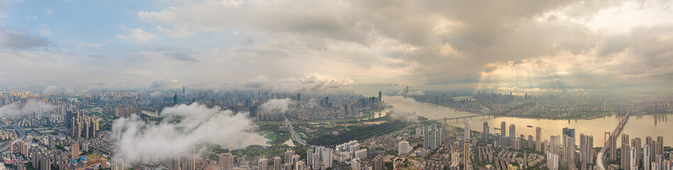 Wuhan city landmark skyline scenery
