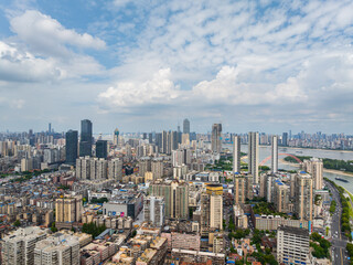 Wuhan city landmark skyline scenery