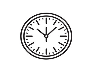 Clean time management clock symbol in elegant vector style