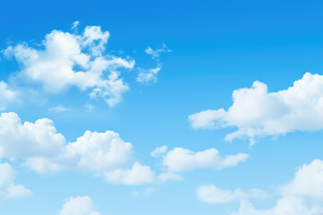 Serene Sky with Fluffy White Clouds