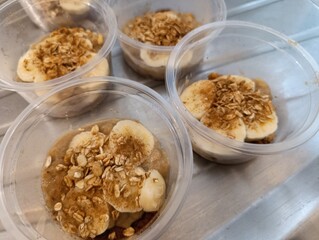 Sobremesa de Banana com Granola.