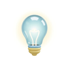 Glowing Light Bulb Icon, Symbol of Idea, Innovation, Creativity, and Inspiration