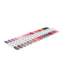 Different colorful nail palette board showing wide range of nail colors, PNG
