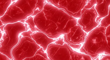 Vibrant Red Organic Texture with Glowing Energy Veins.
