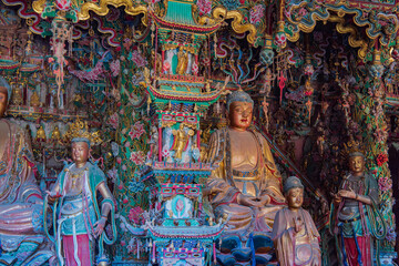 The Xiaoxitian hanging sculptures and painted paintings in Xi County, Linfen, Shanxi